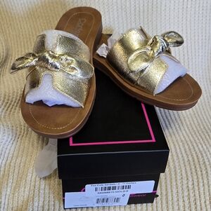 Corkys Too Cute Sandals with Metallic Bow - Gold